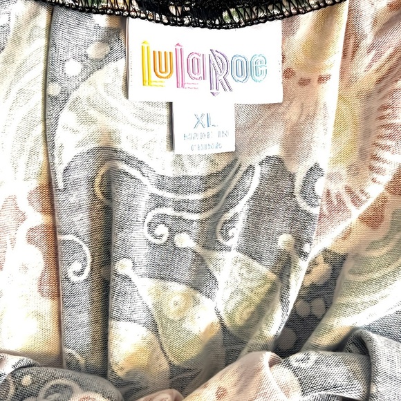 LuLu Roe Floral Print Multi Color Pleated Madison Bell Skirt Women’s Size XL - Picture 4 of 5